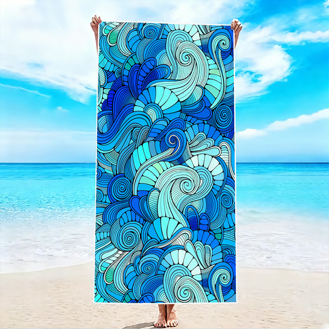 Blue Rhapsody Strandtuch aus Mikrofaser in Blau, schnelltrocknend und sandfrei, B/H: 140 x 70 cm - Bild 1