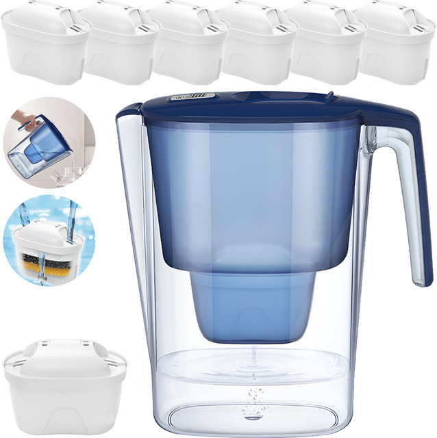 LONENESSL Haushaltsfilterkessel mit 1 Filterkartusche, alkalischer Aktivkohle-Wasserreiniger mit Timer, 3,6 l - Bild 1