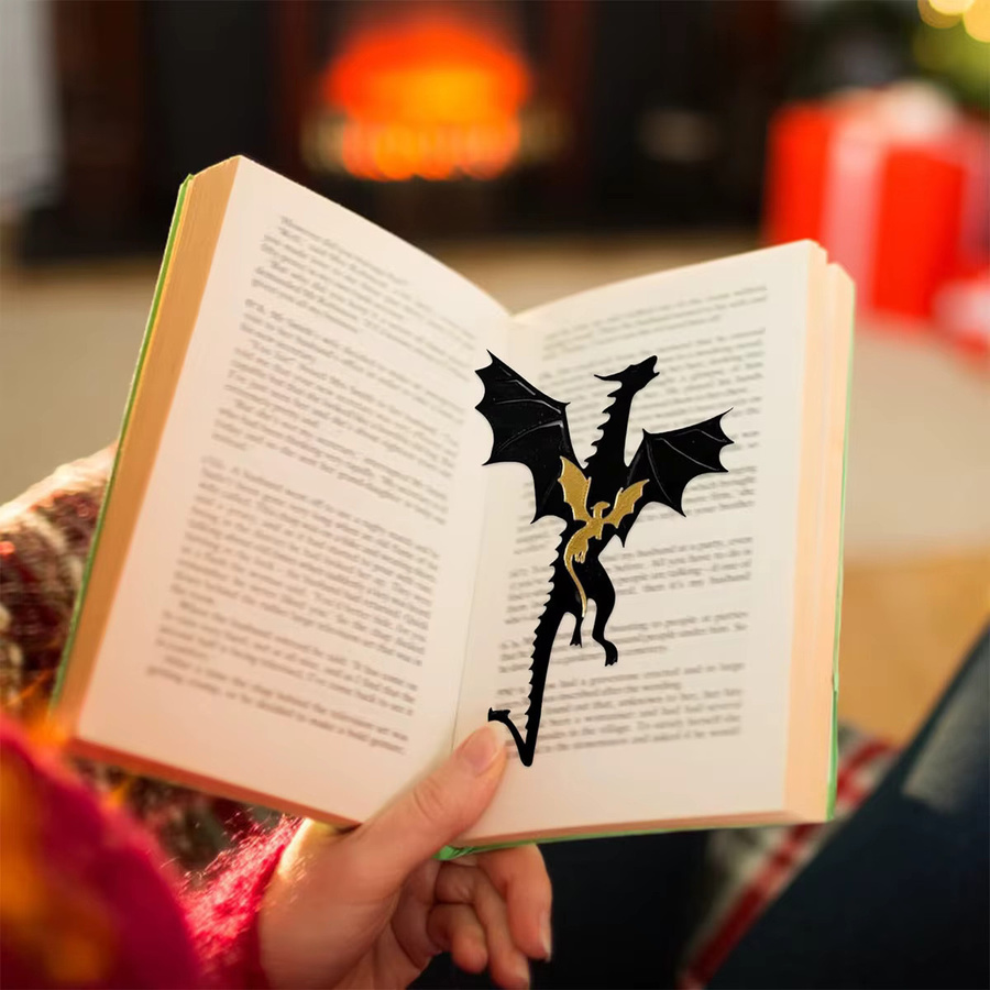 Fantasy-Drachen-Lesezeichen aus Acryl mit Schwert-Zitat Ich werde heute nicht sterben für Bücherliebhaber und Teenager - Bild 3