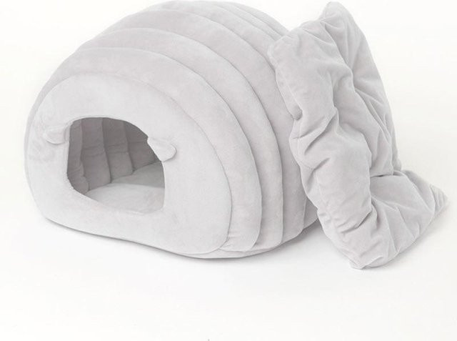 BC Pet Supplies Katzenbett Wärmehaus für Katzen und Welpen, Grau, Textil - Bild 1