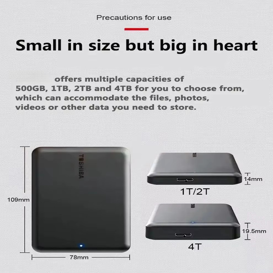 Toshiba 1TB Externe HDD 2,5 Zoll Tragbare Festplatte USB 3.2 Gen1 Schwarz - Bild 3