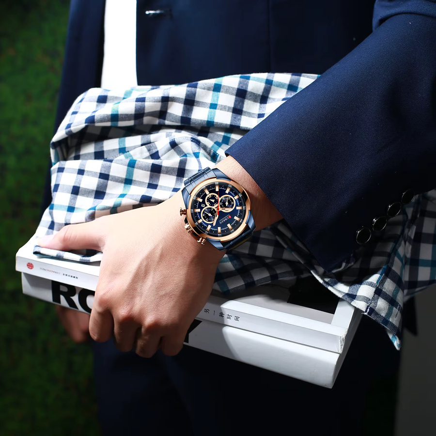 CURREN Armbanduhr Herren, Edelstahl, Schwarz, Datum - Bild 3