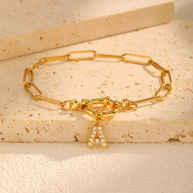 prjewel Charm-Armband Edelstahl, Zirkonia, Damen, Gold - Bild 1