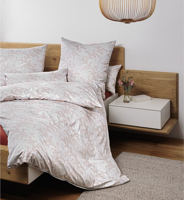 Janine Bettwäsche Milano aus Baumwolle in Beige mit Mako-Satin-Finish, gestreift, B/H: 135 x 200 cm und 80 x 80 cm - Bild 2
