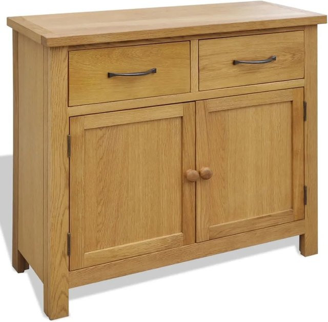 vidaXL Sideboard aus Eiche in Braun, rustikaler Look, B/T/H: 90 x 33,5 x 83 cm - Bild 1