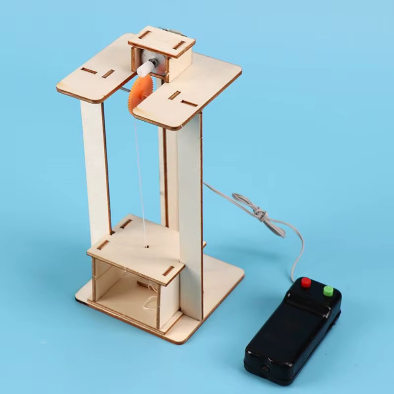 Wissenschaft Experiment Puzzle Kit, Elektrischer Aufzug Modell, Holz, Bunt / Mehrfarbig - Bild 2