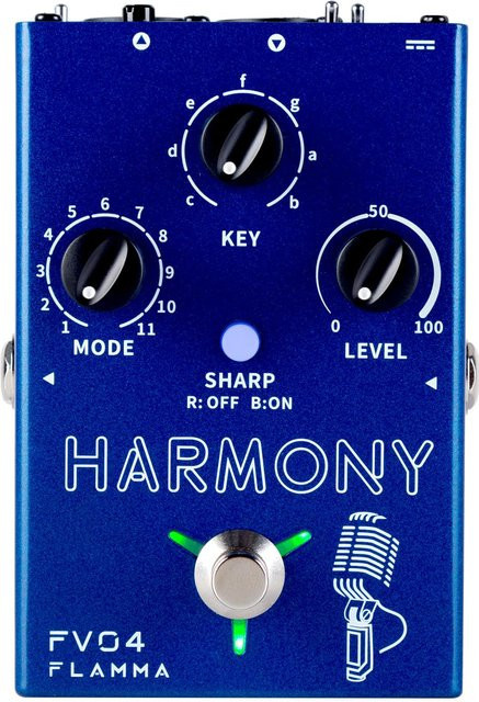 FLAMMA FV04 Harmony Vocal Processor Effektpedal in Blau mit 12 Tonhöhen und 11 Harmonien - Bild 1