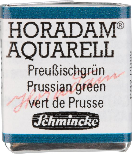 Schmincke HORADAM Aquarellfarbe Preußischgrün im 1/2 Näpfchen mit Gummi Arabicum - Bild 1