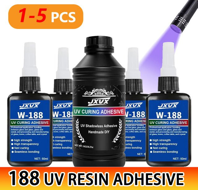 UV-härtender Klebstoff in Transparent für DIY-Schmuck, Handwerk und Modellbau mit schneller Trocknung und hoher Härte - Bild 1