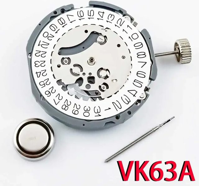 OAKCHARM Uhrenwerk VK63A, Schwarz/Weiß, 3H Datum, Zubehör - Bild 1