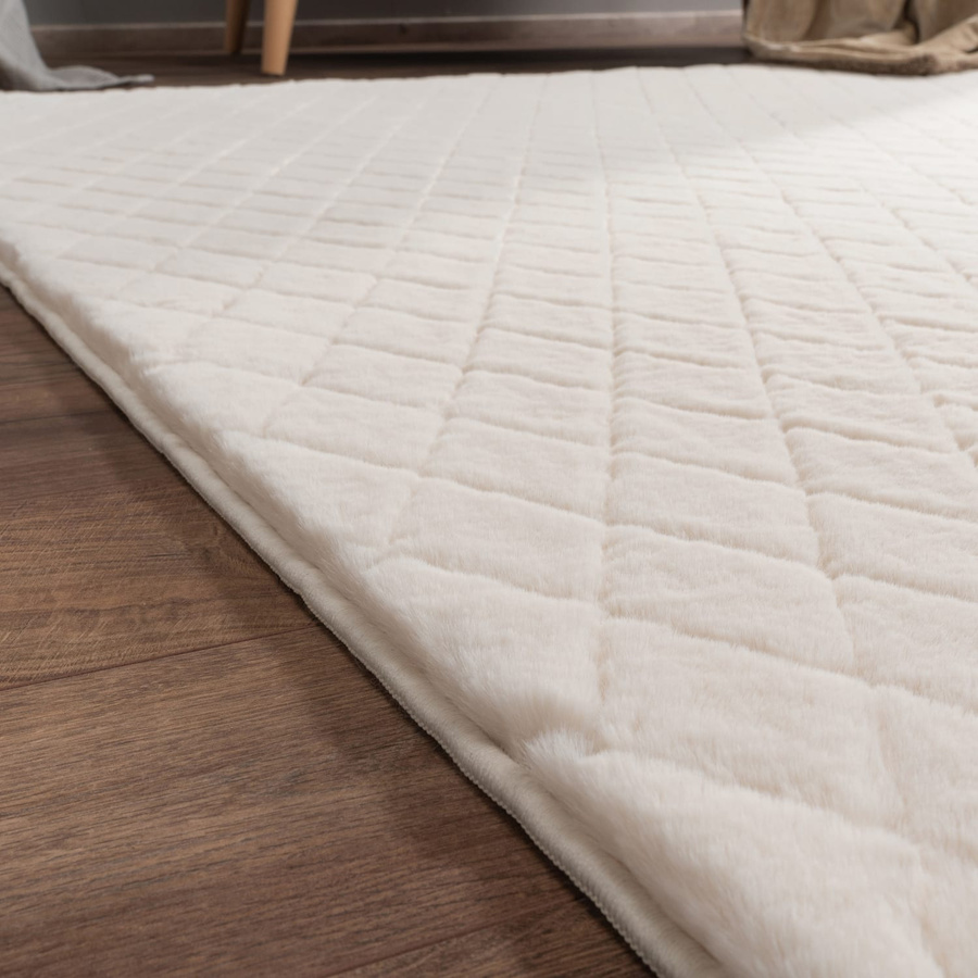 Fellteppich Arnia in Creme und Beige mit High-Low-Effekt, rechteckig, B: 120 cm, L: 160 cm - Bild 4