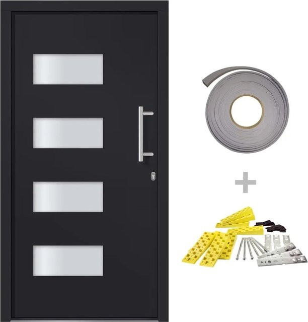 vidaXL Haustür aus Aluminium und PVC in Anthrazit, B/H: 100 x 210 cm - Bild 1