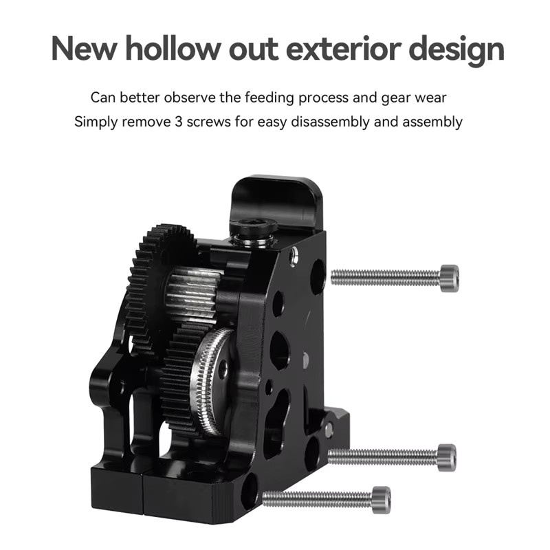 HGX LITE Doppelzahnrad-Extruder aus Hartstahl mit Hochgeschwindigkeitsmotor für 3D-Drucker wie CR10, CR 10S, Ender3 V2 und VORON in Rot - Bild 2