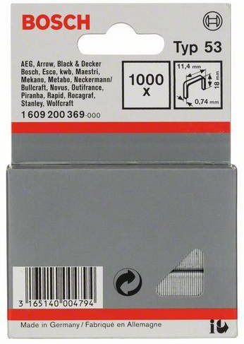 Bosch Feindrahtklammern Typ 53, 1000 Stück, B: 11,4 mm, H: 18 mm - Bild 1