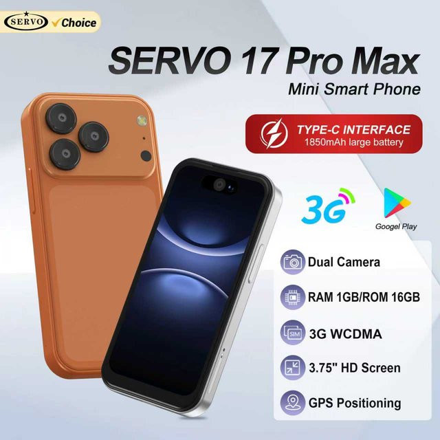SERVO 17PRO MAX 3G Mini-Smartphone mit Android-System, 16 GB ROM, 3,75-Zoll-Bildschirm, Face ID und WiFi in Weiß - Bild 1