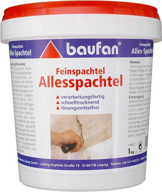 Baufan Allesspachtel in Weiß, 1 kg - Bild 1