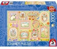 Schmidt Spiele Puzzle Adelige Katzen in Blütenpracht mit 1000 Teilen - Bild 1