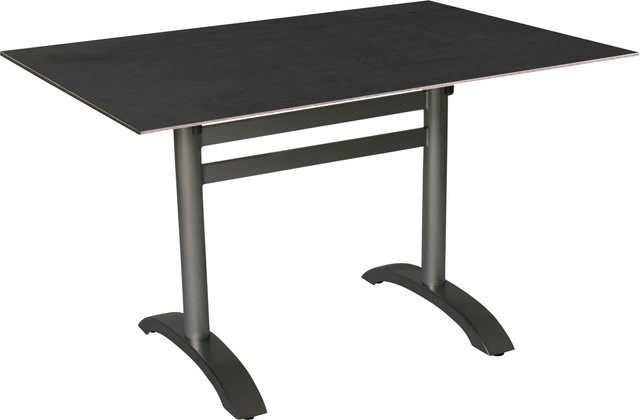 Acamp Klapptisch Rechteckig aus HPL in Anthrazit-Cemento für Garten und Außenbereich B/T: 120 x 80 cm - Bild 1