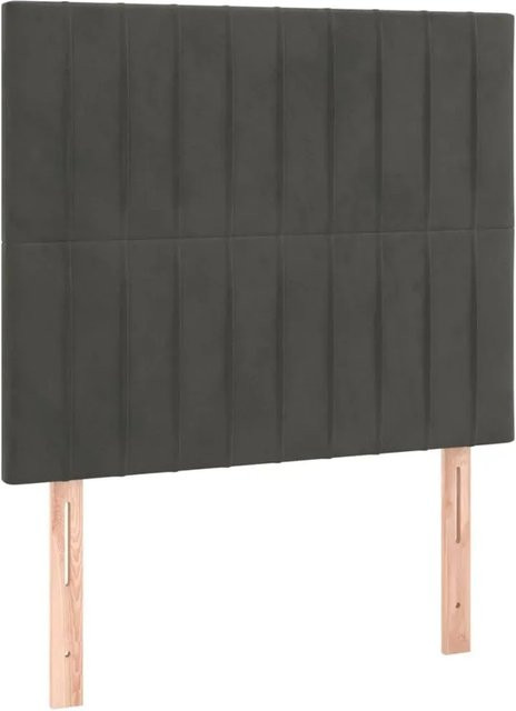 vidaXL LED Kopfteil aus Samt in Dunkelgrau mit USB-Ladeport und integrierter Beleuchtung, B/H: 128 x 80 cm - Bild 1
