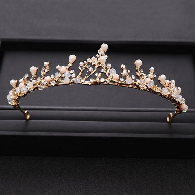 Wucifang Jewelry Krone, Gold, Perle, Strass, Damen - Bild 1