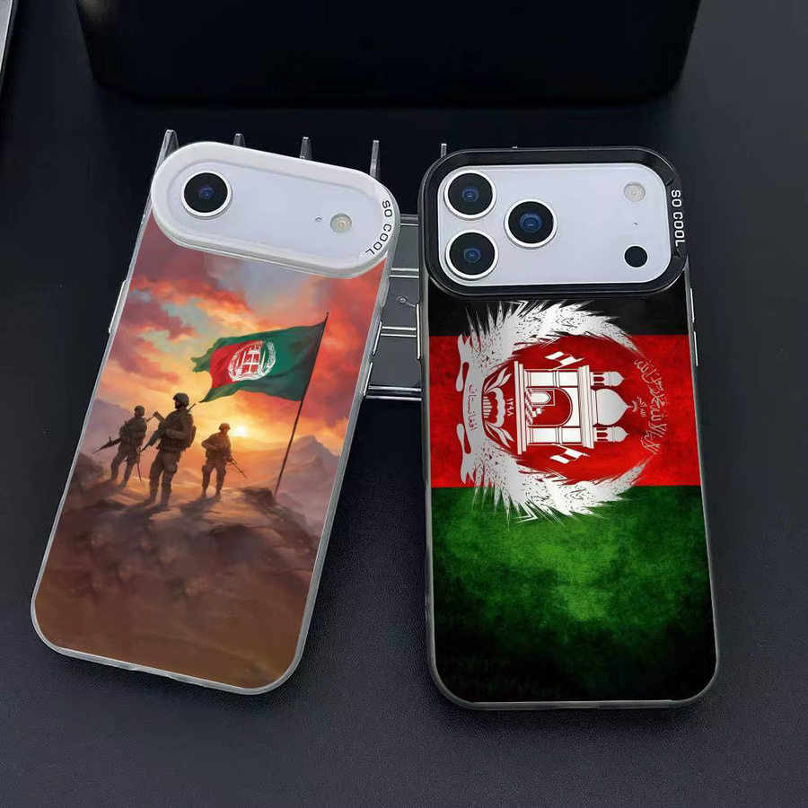 Handyhülle mit afghanischer Flagge für iPhone 12 bis 17 Pro Max Plus in Pink und Multicolour mit schützender Beschichtung - Bild 2