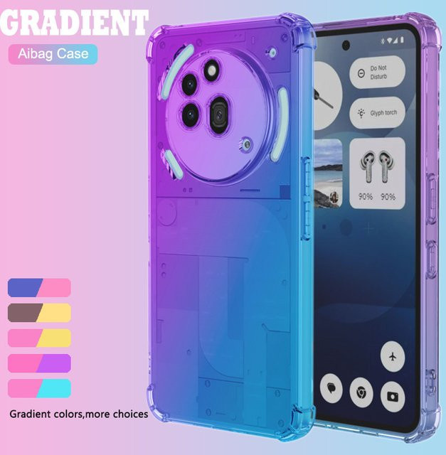 Stoßfeste TPU Schutzhülle mit Farbverlauf für Nothing Phone 3A Pro in Transparent/Multicolour - Bild 1