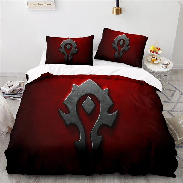 World of Warcraft Bettwäsche Set Horde Banner Flagge von JMG Household Supplies, Farbe Rot, B/H: 135 x 200 cm - Bild 1