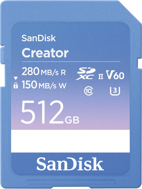 SanDisk SDXC Creator Memory Card, 512 GB, V30, Blau - Bild 1