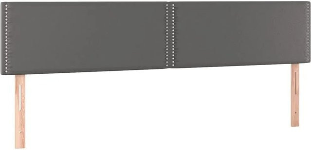 vidaXL LED Kopfteil Grau aus Kunstleder mit integrierter Beleuchtung und USB-Ladeport, B/T/H: 200 x 5 x 78-88 cm - Bild 1
