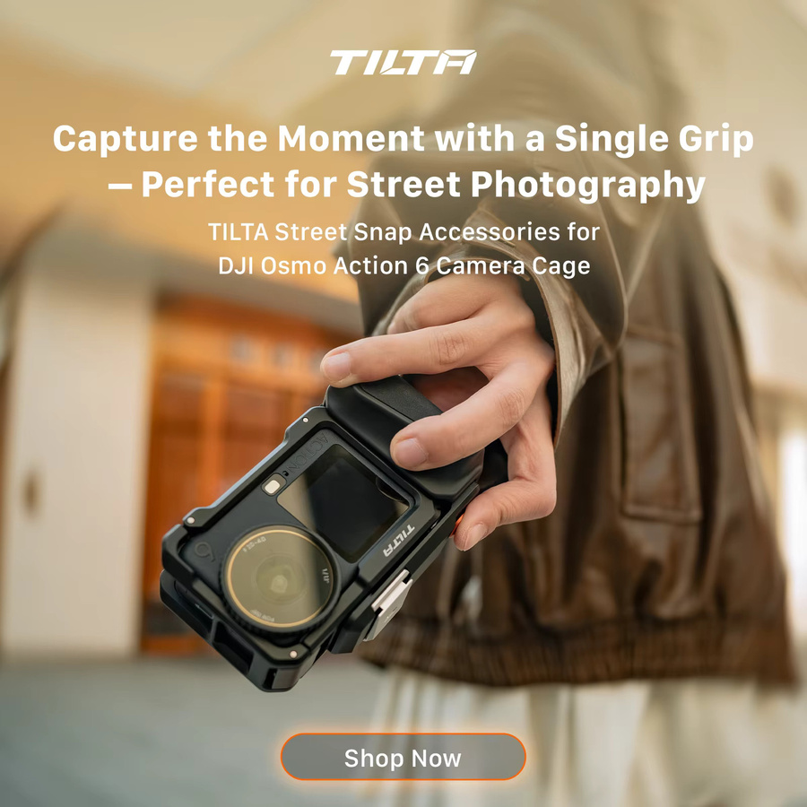 TILTA Street Snap Kit für DJI Osmo Action 6 Kamera-Käfiggriff-Kit mit Schnellverschluss-Montageplatte und Polarisationsfilter in Schwarz - Bild 3