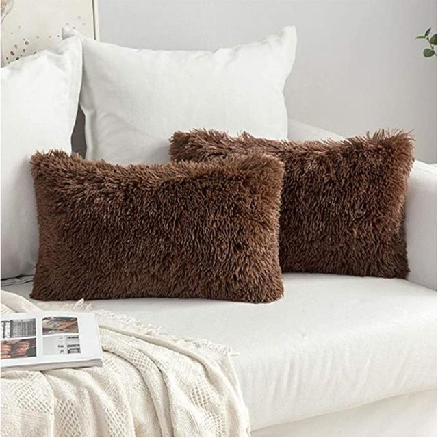 Nordische rechteckige Kissenhülle aus Kristallplüsch von JMG Clothing, einfarbig, B: 70 cm, H: 50 cm - Bild 1