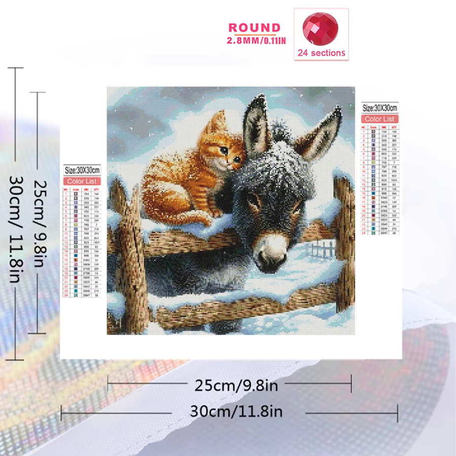 Evershine Diamant-Stickerei Katze Tiermuster DIY Mosaik-Kunsthandwerk für Erwachsene in Multicolour B/B/H: 20 x 20 x 20 cm - Bild 2