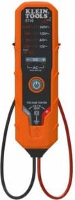 Klein Tools Spannungsprüfer AC DC 12 bis 240 V mit LED Anzeige CAT III 250 V in Orange - Bild 1