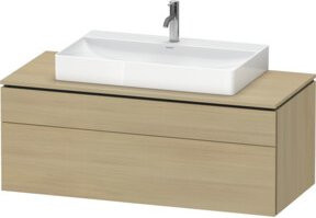 Duravit L-Cube Waschtischunterschrank beige matt, wandhängend, mit Schubladen und Türen - Bild 1