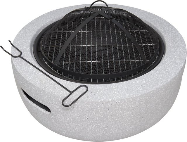 Field & Flame Dahlia BBQ Feuerstelle in Betongrau, B: 60 cm, T: 60 cm, H: 25 cm - Bild 1