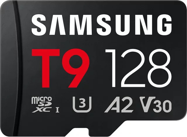 Samsung T9 microSDXC Speicherkarte 128 GB in Schwarz mit V30 und A2 Spezifikationen - Bild 1