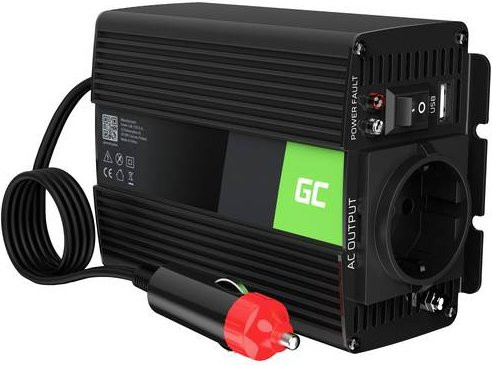 Green Cell Wechselrichter INV06 150W 12V - 230V in Schwarz mit USB-C - Bild 1
