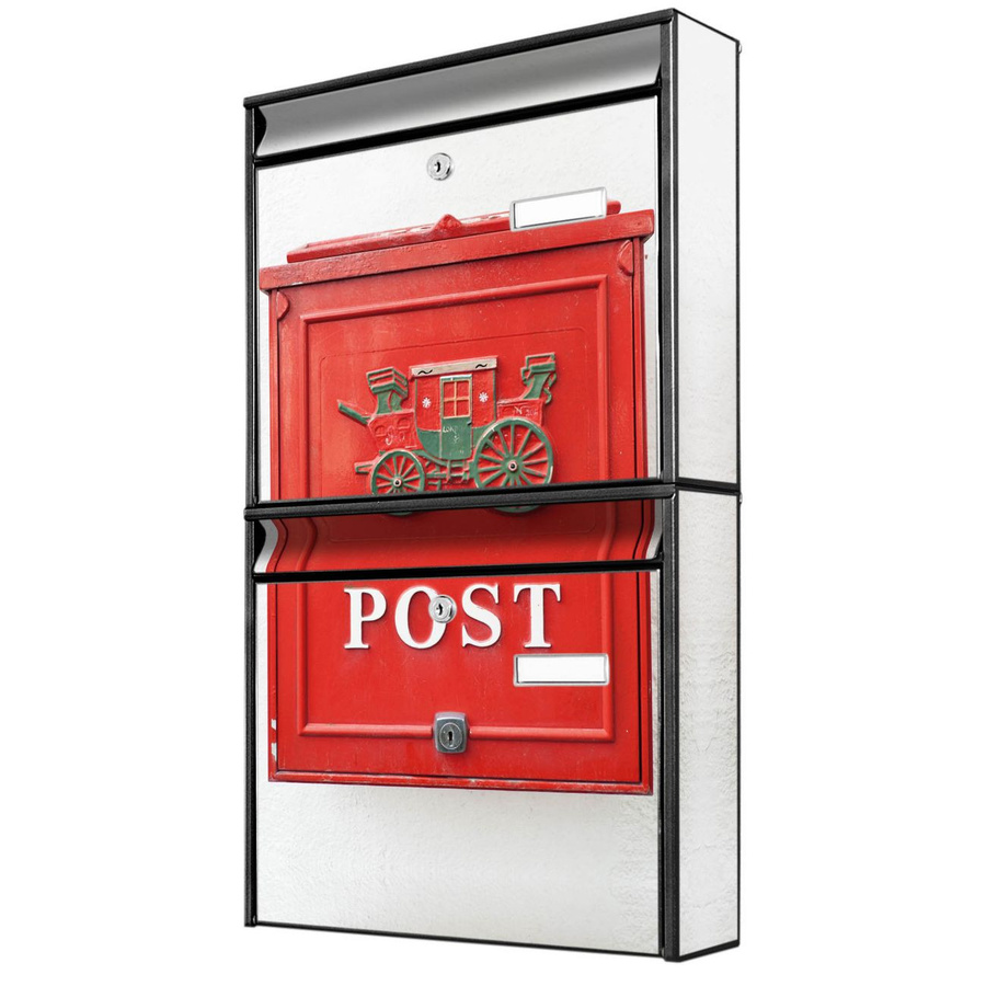 banjado Burg Wächter Briefkastenanlage für Mehrfamilienhäuser, schwarz, B/H/T: 36,2 x 64,5 x 10 cm - Bild 1