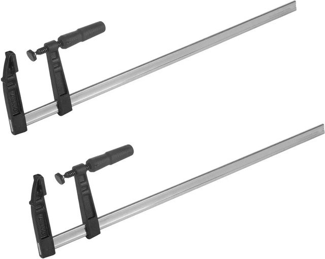 STAHLWERK Schraubzwingen 2er Set F-Zwingen in Schwarz, Öffnungsweite: 120 mm, Länge: 800 mm - Bild 1
