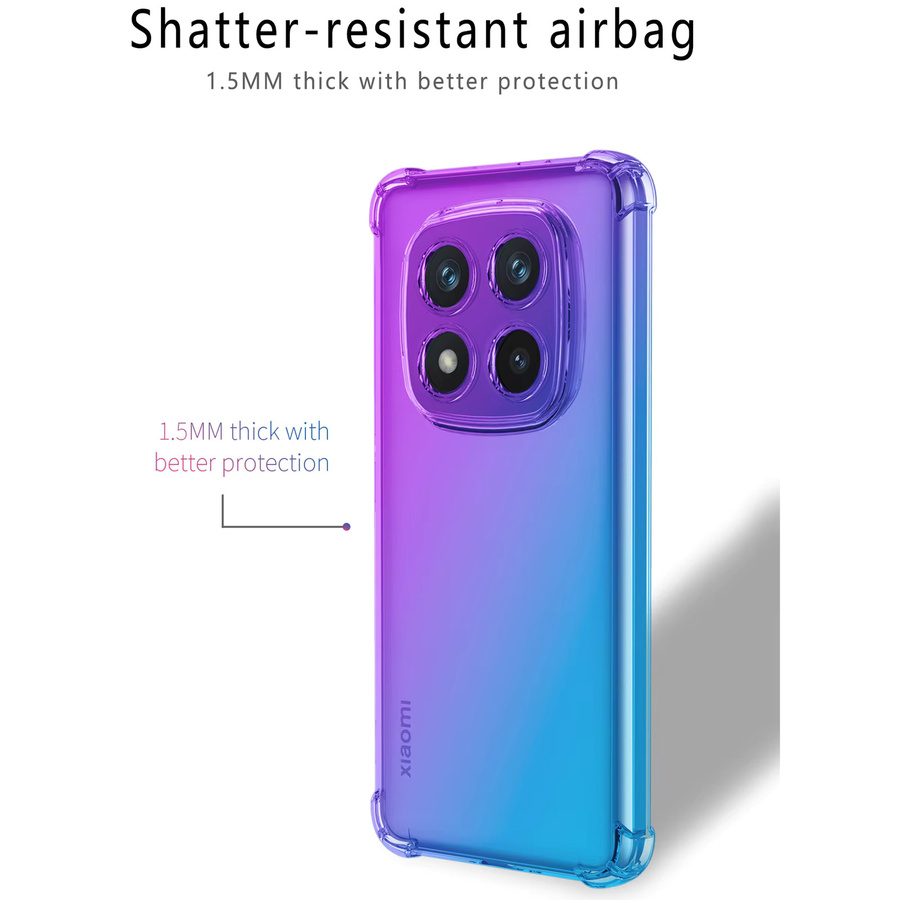 Stoßfeste Gradient TPU-Schutzhülle für Xiaomi Redmi Note 15 Pro 5G und 14 Pro+ Plus in Transparent/Multicolour - Bild 2