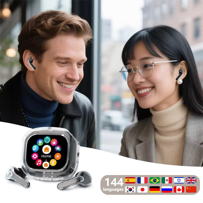 WJOY Air Max Smart Touch Screen TWS In-Ear-Kopfhörer in Schwarz mit Übersetzer-Funktion für 144 Sprachen und Pro-Stereo-Sound - Bild 2