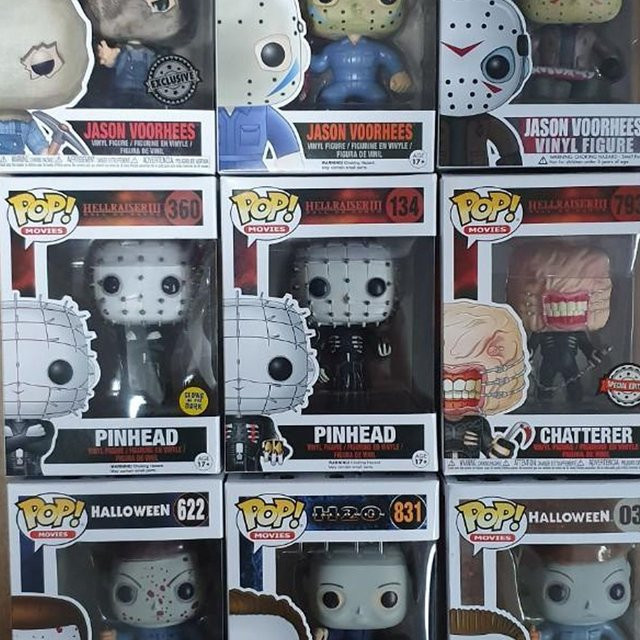 Funko Hellraiser Horrorfilme Chatterer # 793 Pinhead # 134 Pops Vinyl-Actionfiguren, ab 14 Jahren - Bild 1
