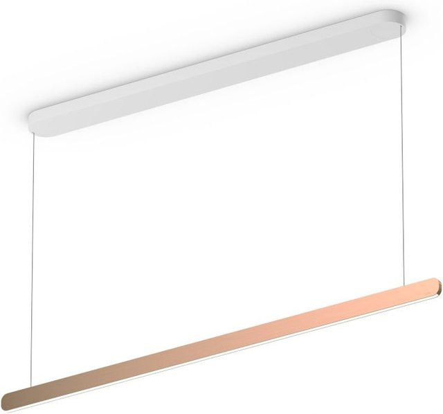 Occhio Mito linear volo 140 up LED-Pendelleuchte in Weiß matt und Rose Gold mit Occhio air Modul, höhenverstellbar von 65 bis 165 cm - Bild 1