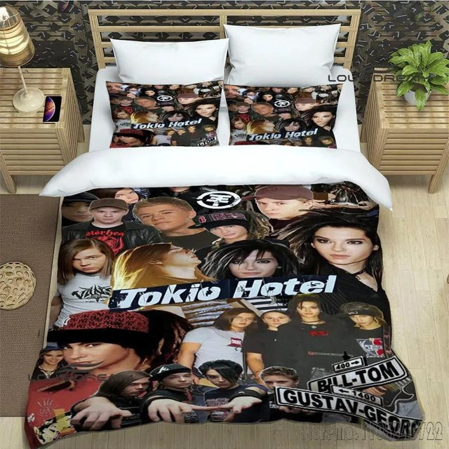 JMG Household Supplies Bettwäsche-Set Tokio Hotel für Kinder, Mikrofaser, Mehrfarbig, B/H: 140 x 200 cm - Bild 1