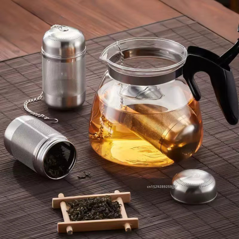 Simbuid Tee-Infuser aus Edelstahl 304, rundes und feinmaschiges Teesieb in Silber für losen Tee - Bild 4
