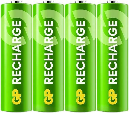 GP Recharge Mignon AA NiMH Akku 2100 mAh 1.2V, 4 Stück, grün - Bild 1