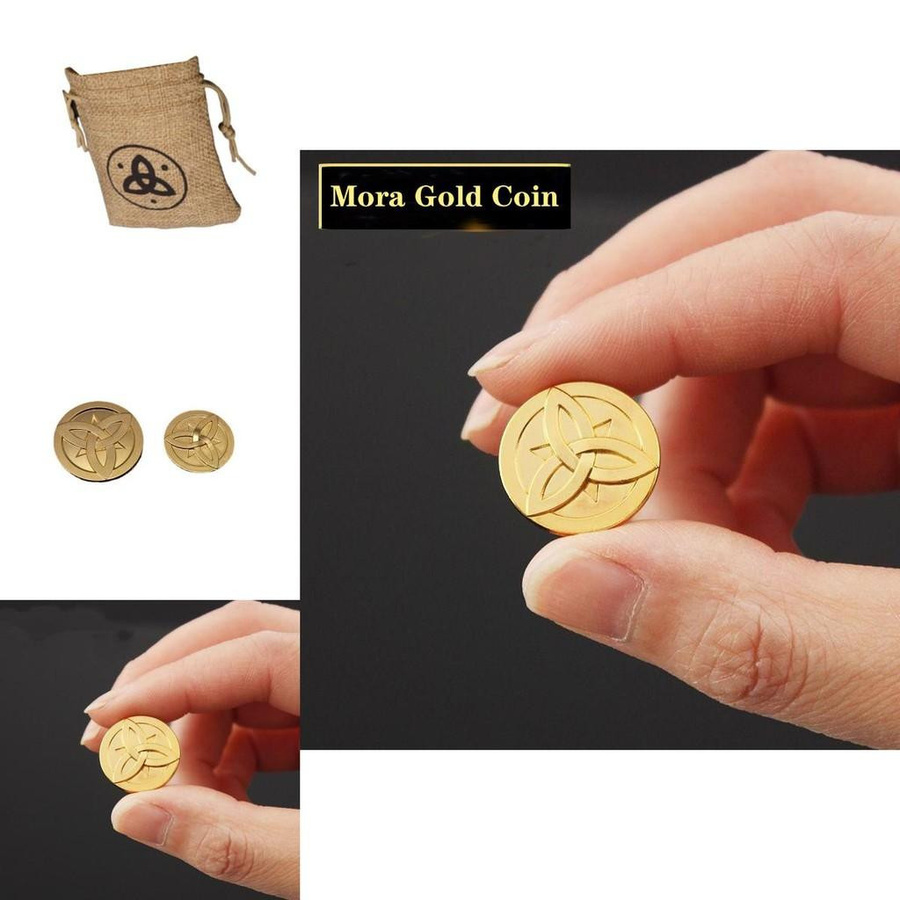 Genshin Impact Mora Goldmünzen-Set mit Stoffbeutel - Bild 4