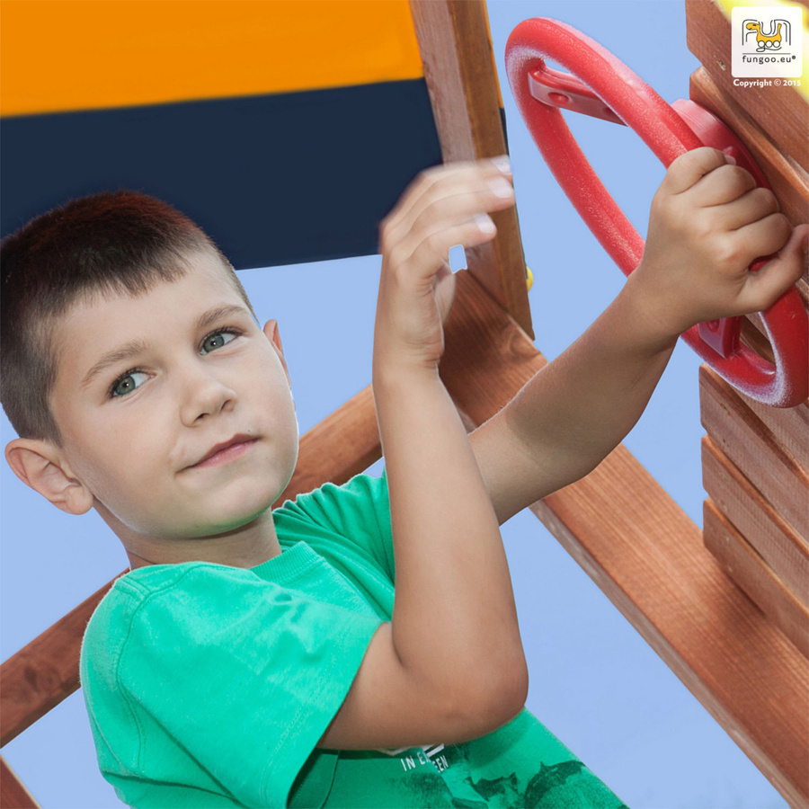Fungoo Spielturm Joy Move + Step On Free Time in Teak - Bild 3