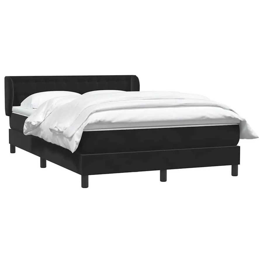 vidaXL Boxspringbett mit Matratze in Schwarz aus Samt, Hybrid-Bett mit Taschenfederkern, Breite: 160 cm, Tiefe: 210 cm, Höhe: 78 cm - Bild 2