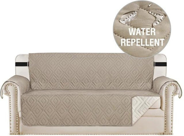 Wasserdichter und verschleißfester Sofabezug von Yiran bag in Beige, rutschfester 1-Sitzer Schutzbezug aus Polyester für Sessel und Möbel - Bild 1